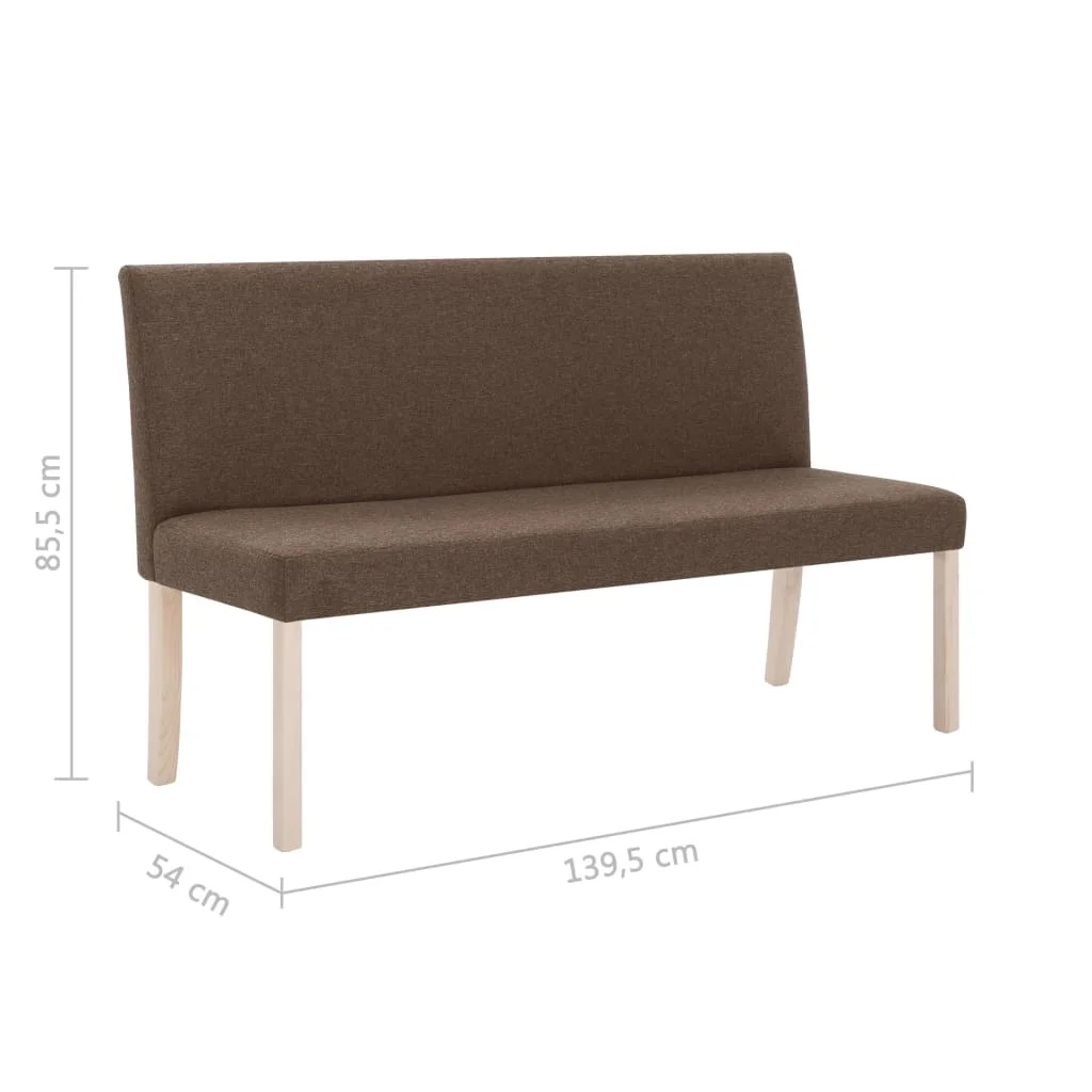 Lavica 139,5 cm hnedá polyester