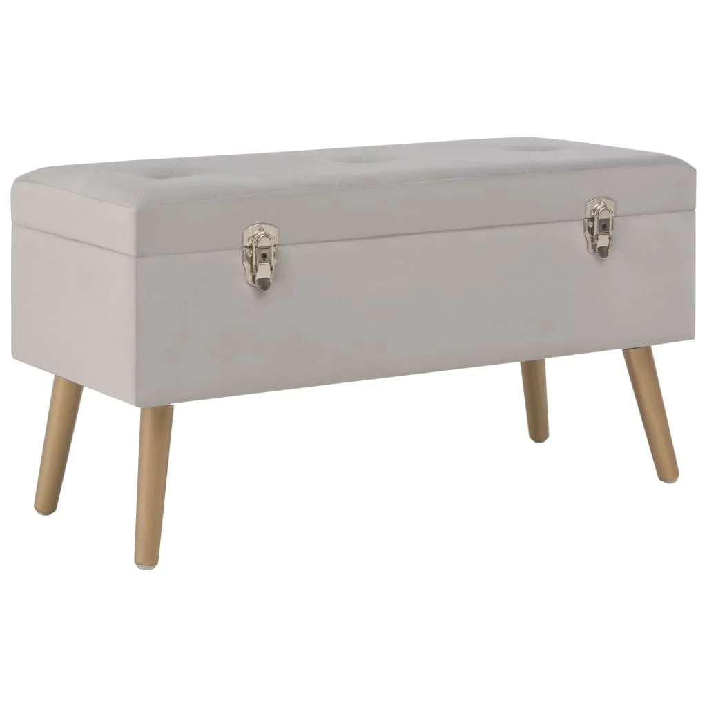 Lavica s úložným priestorom 80 cm sivá zamat