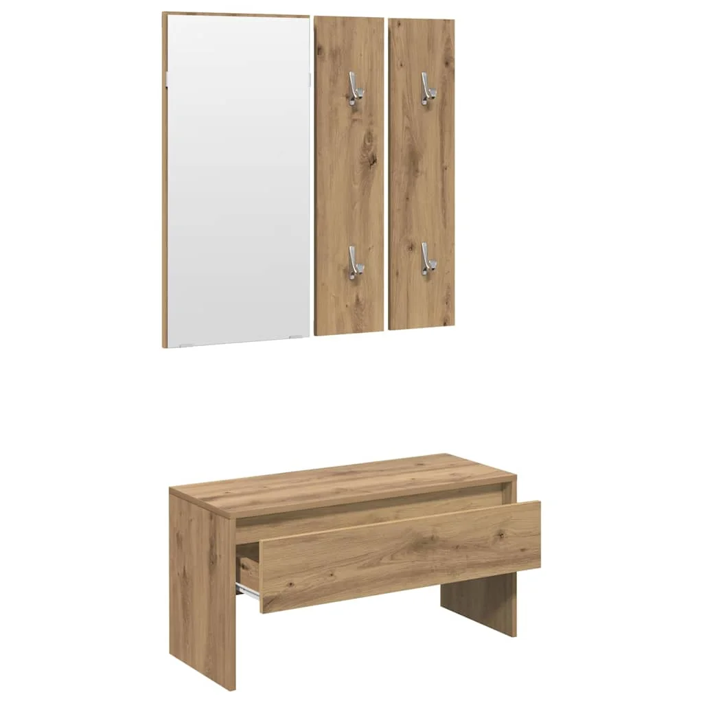 Sada nábytku do predsiene Artisan Oak Engineered Wood