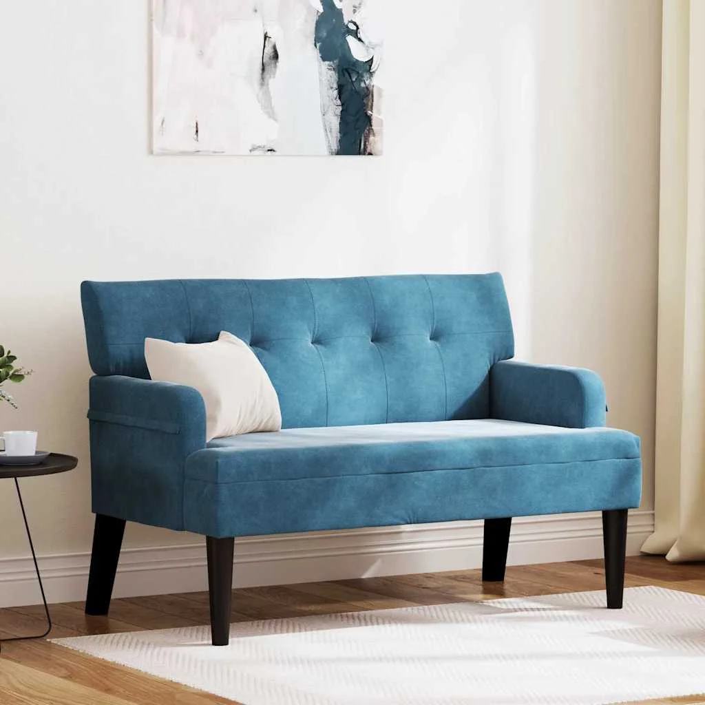 Chesterfield lavica Modrá 112 x 65,5 x 75 cm Zamat