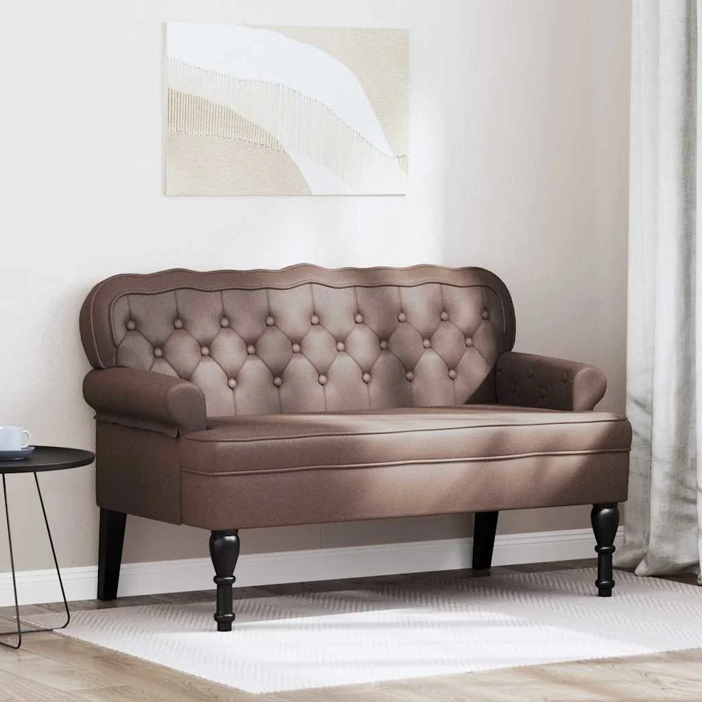 Chesterfield lavica Hnedá 119.5 x 64.5 x 75 cm Umelá koža
