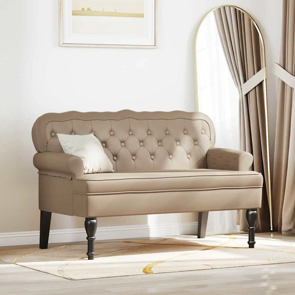 Chesterfield lavica Kapučínová 119.5 x 64.5 x 75 cm Umelá koža