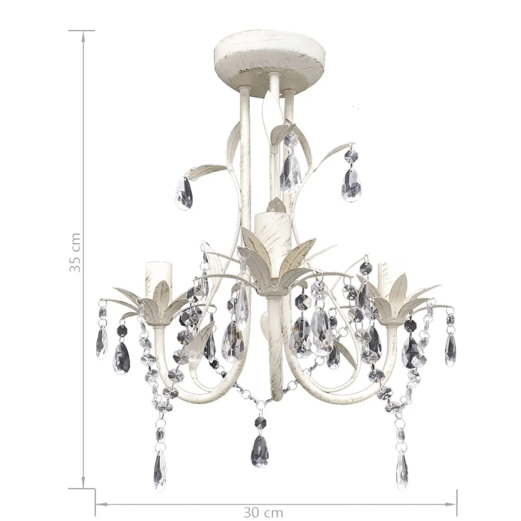 Kryštálové závesné stropné lustre 2 ks elegantná biela