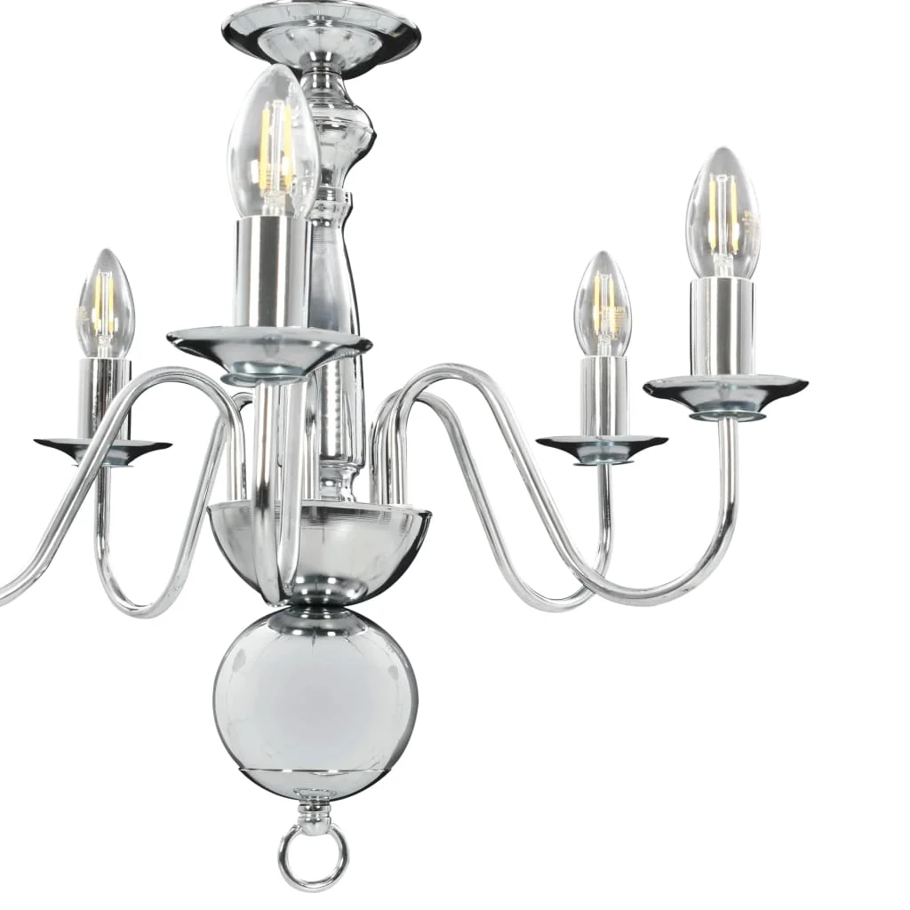 Luster strieborný 5 x E14 žiarovky