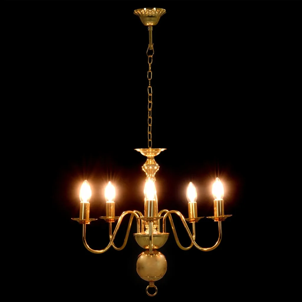 Luster zlatý 5 x E14 žiarovky