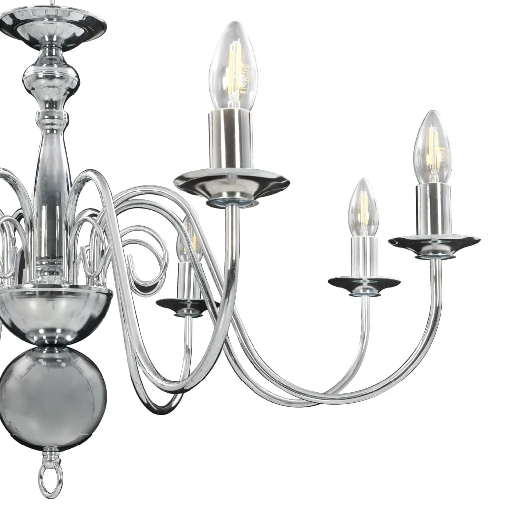 Luster, strieborný 8 x žiarovky E14