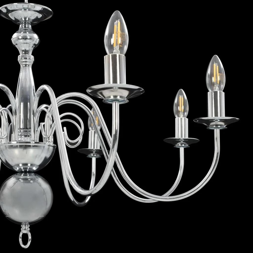 Luster, strieborný 8 x žiarovky E14