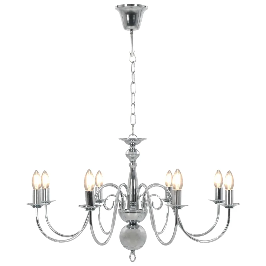 Luster, strieborný 8 x žiarovky E14