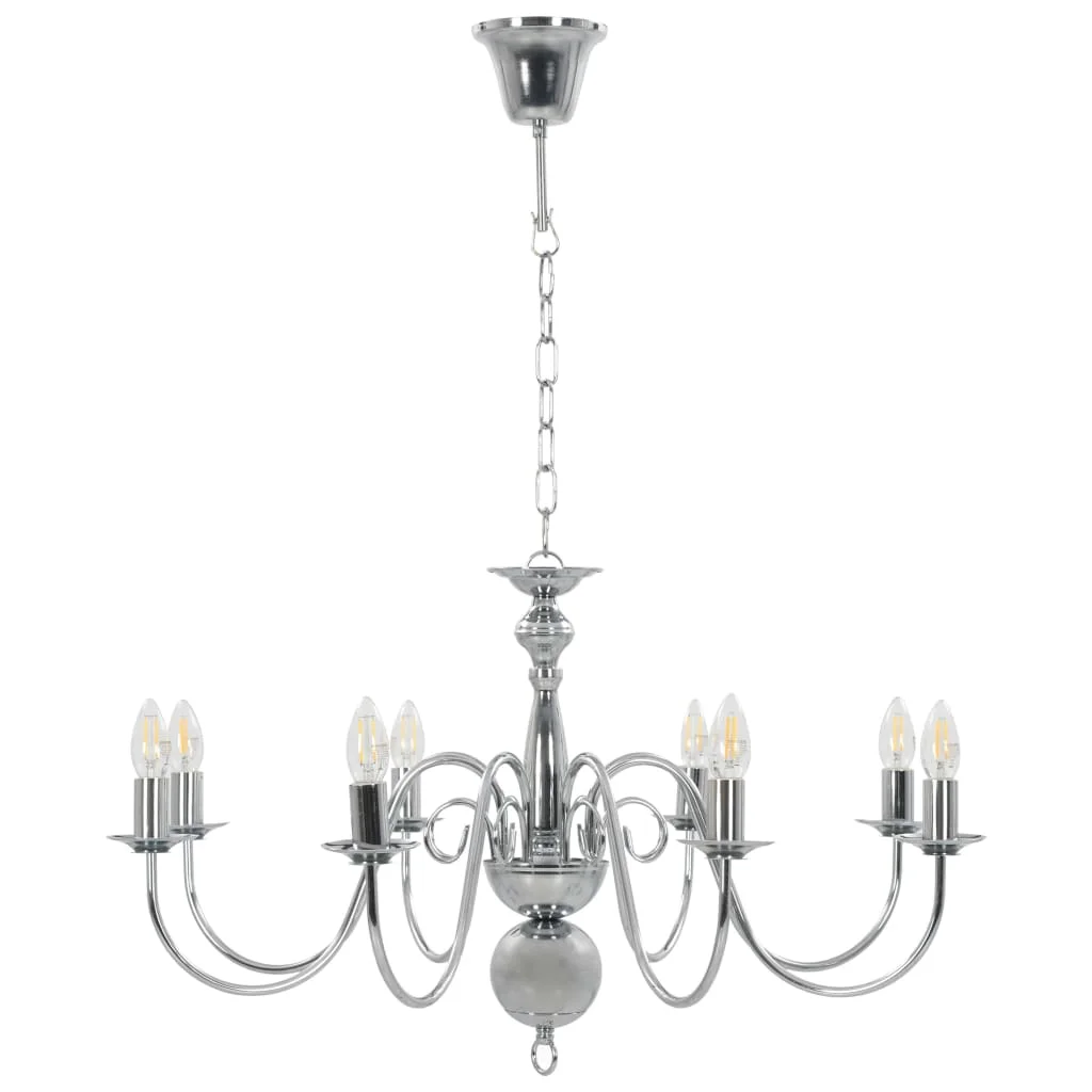 Luster, strieborný 8 x žiarovky E14