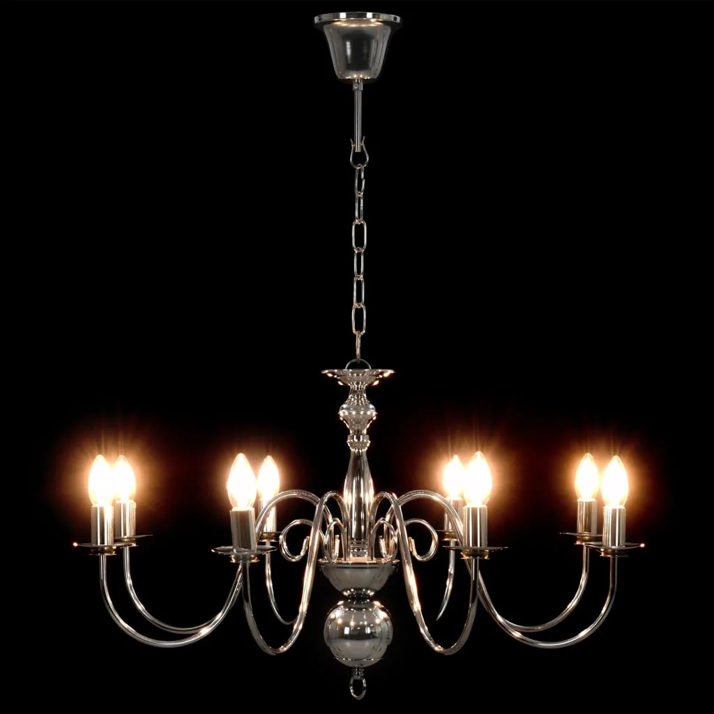 Luster, strieborný 8 x žiarovky E14
