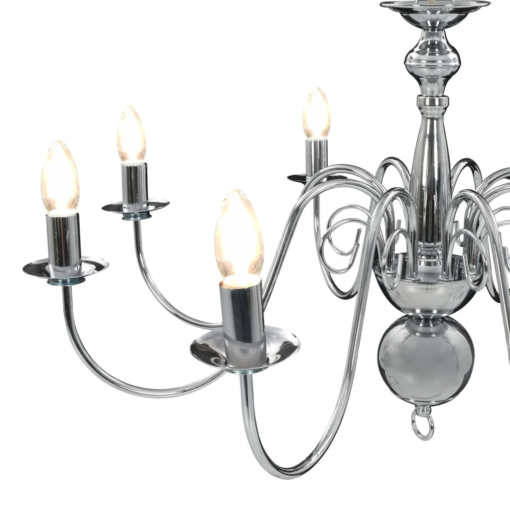 Luster, strieborný 8 x žiarovky E14