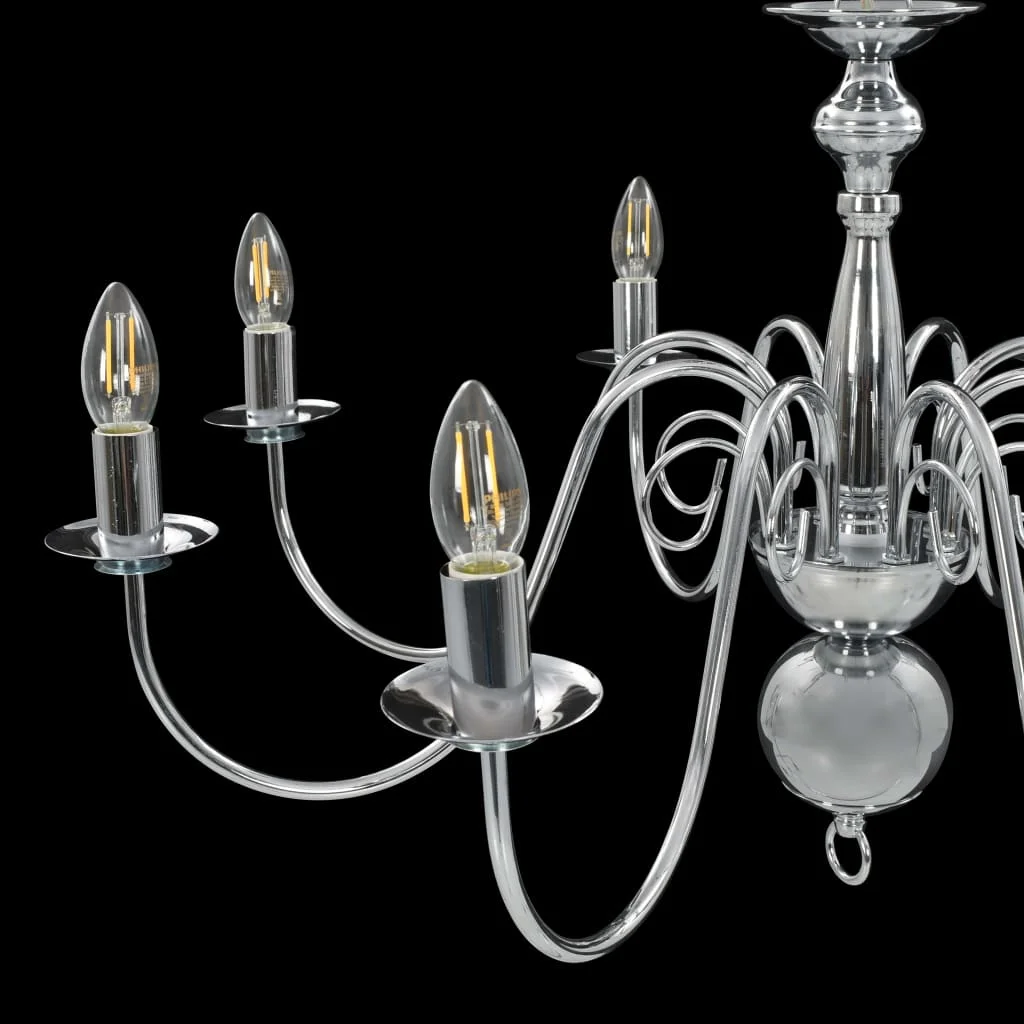 Luster, strieborný 8 x žiarovky E14