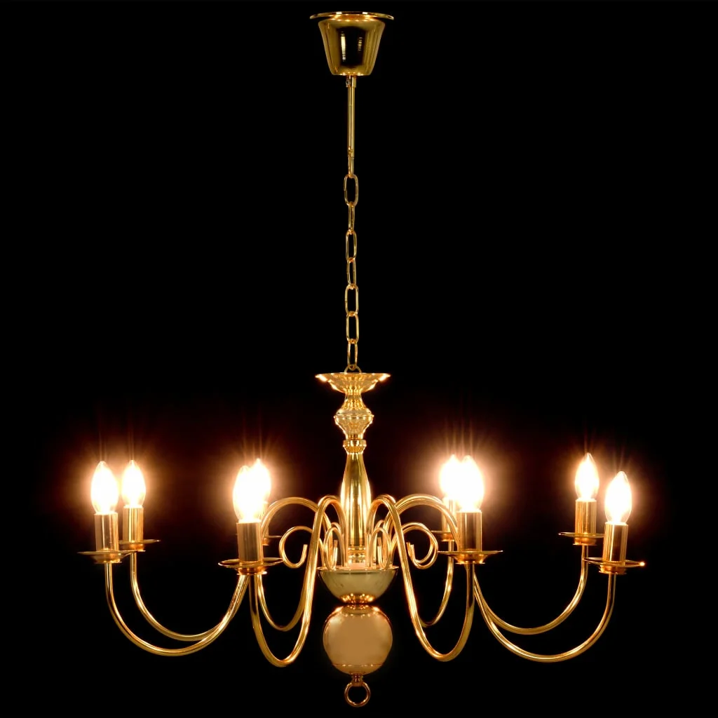 Luster, zlatý 8 x žiarovky E14