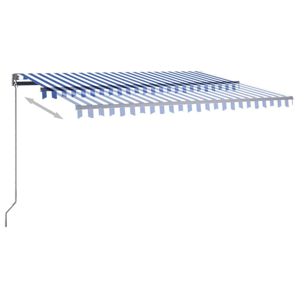 Automatická markíza s LED a senzorom 400x350 cm modrá a biela