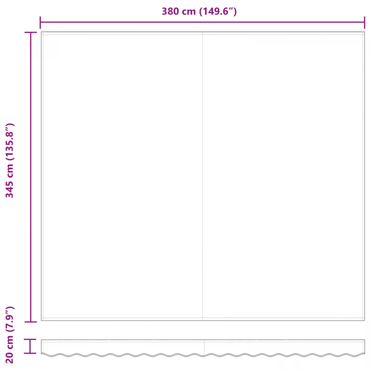 Náhradná látka na markízu pre rám 4x3.5 m Čierna