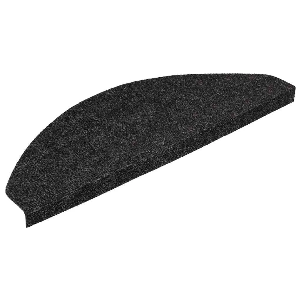 Samolepiace nášľapy na schody 15 ks 65x22,5x3,5 cm antracitové
