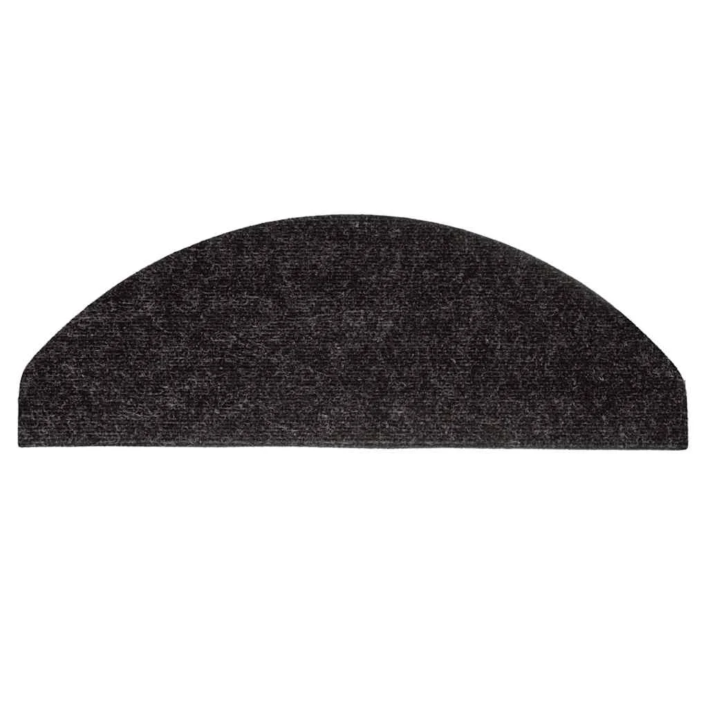 Samolepiace nášľapy na schody 15 ks 65x22,5x3,5 cm antracitové