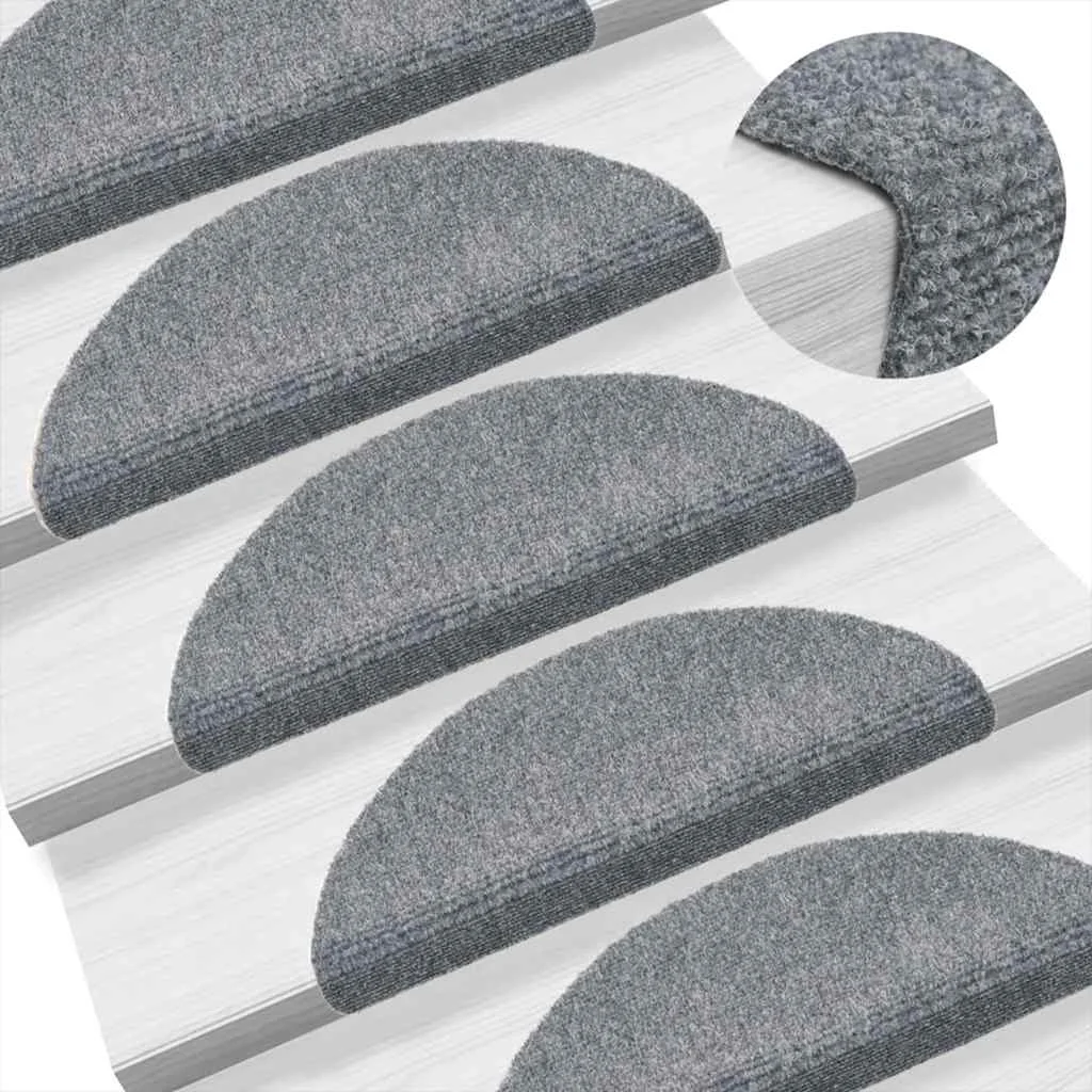 Nášľapy na schody 10 ks bledosivé 56x17x3 cm vpichovaná textília