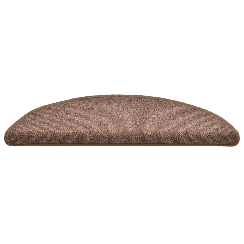 Kobercové nášľapy na schody 15 ks hnedé 56x17x3 cm
