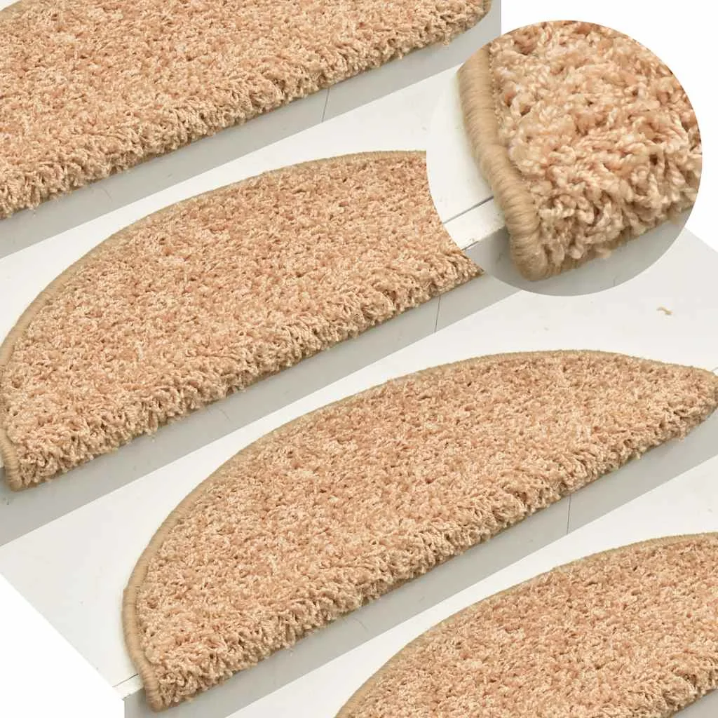 Schodové rohože 15 ks 65x21x4 cm zlaté polkruhové veľké