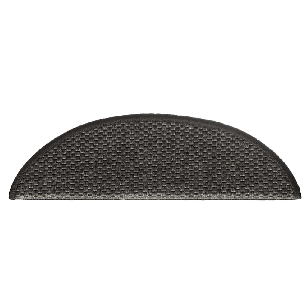 Samolepiace nášľapy vzhľad sisalu 15 ks 56x17x3 cm antracitové