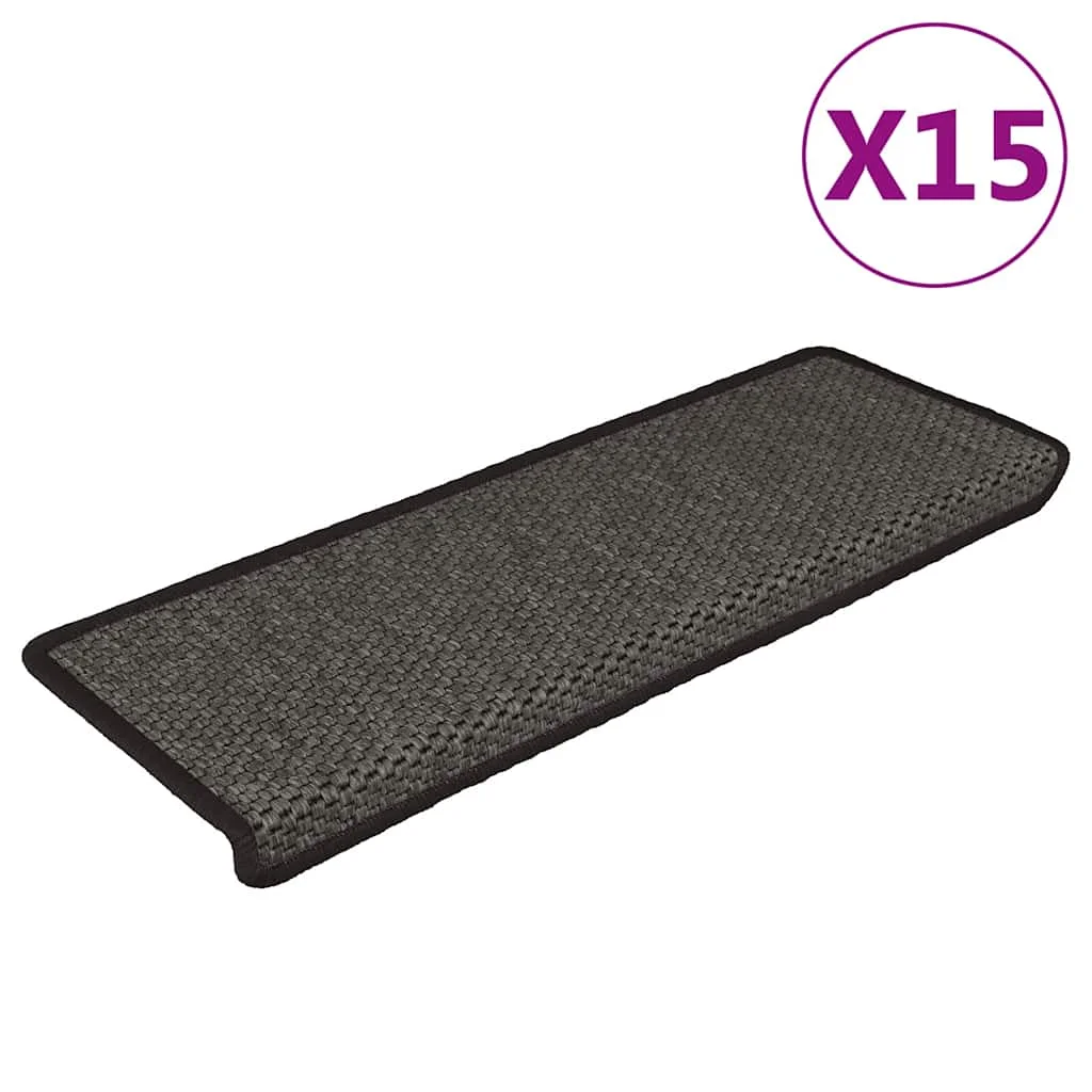 Samolepiace nášľapy na schody vzhľad sisalu 15 ks 65x21x4 cm
