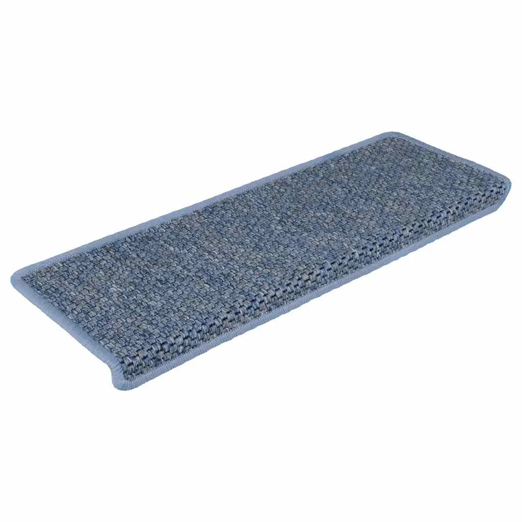 Samolepiace nášľapy na schody vzhľad sisal 15ks 65x21x4cm modré