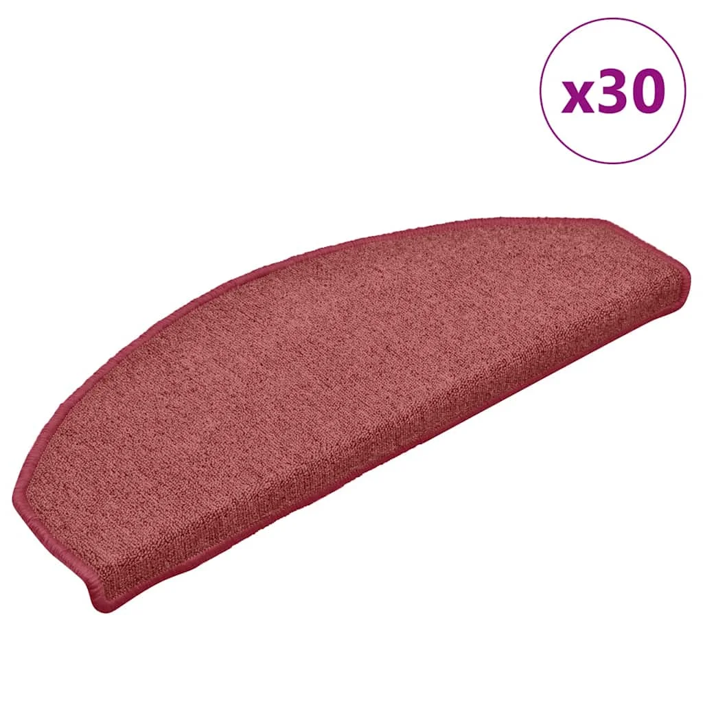 Schodové rohože 30 ks 65x24x4 cm bordové polkruhové veľké