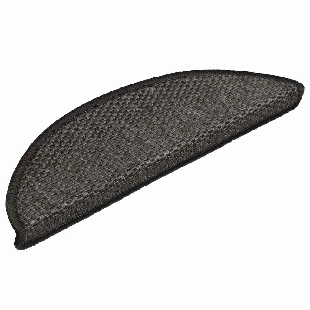 Samolepiace nášľapy vzhľad sisalu 30 ks 56x17x3 cm antracitové