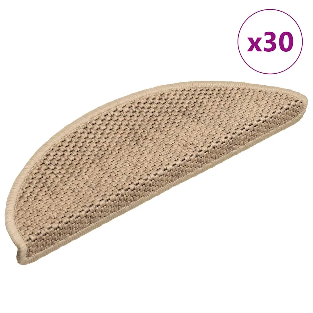 Samolepiace nášľapy na schody 30 ks 56x17x3 cm pieskové