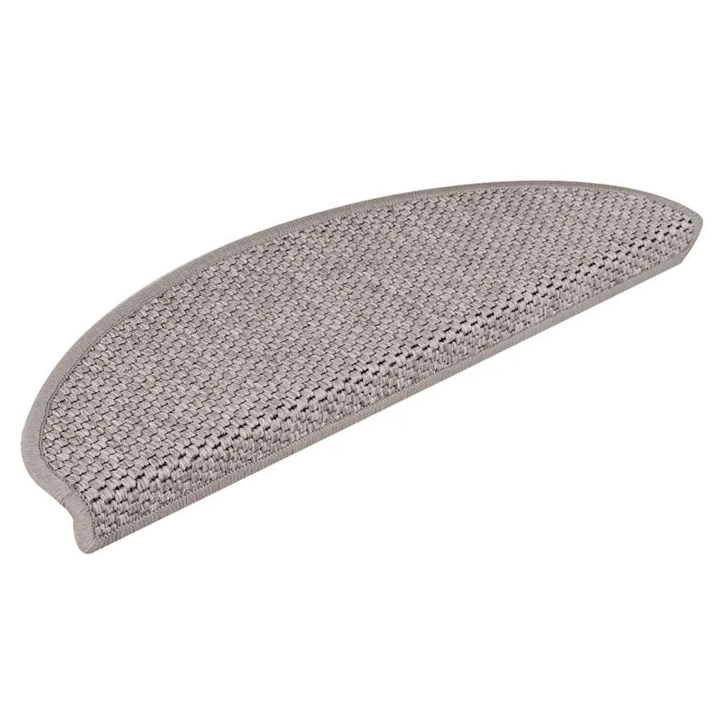 Samolepiace nášľapy na schody Sisal 30 ks 65x21x4 cm strieborné