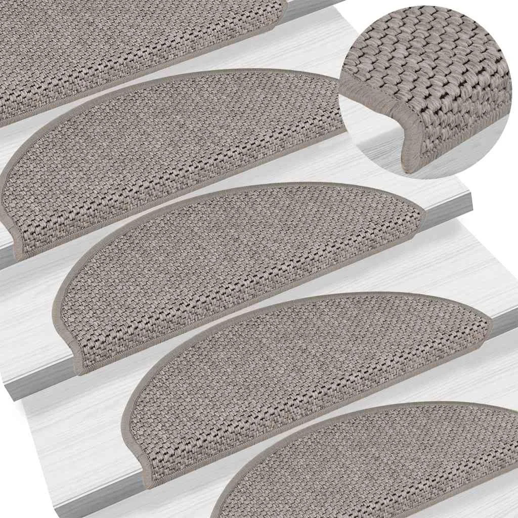 Samolepiace nášľapy na schody Sisal 30 ks 65x21x4 cm strieborné