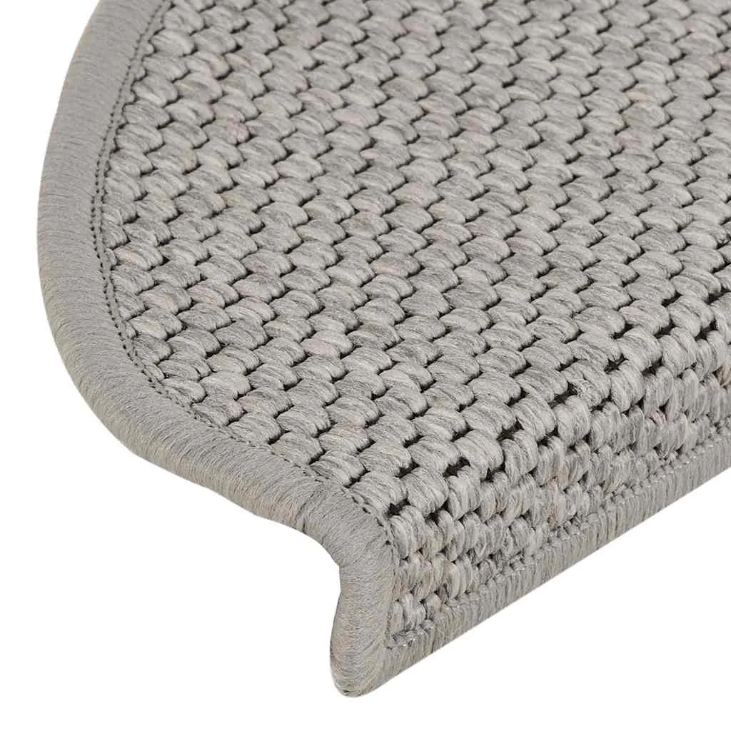 Samolepiace nášľapy na schody Sisal 30 ks 65x21x4 cm strieborné