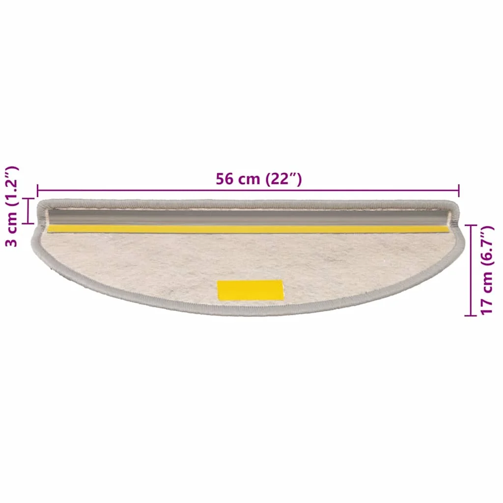 Samolepiace nášľapy na schody Sisal 30 ks 65x21x4 cm strieborné