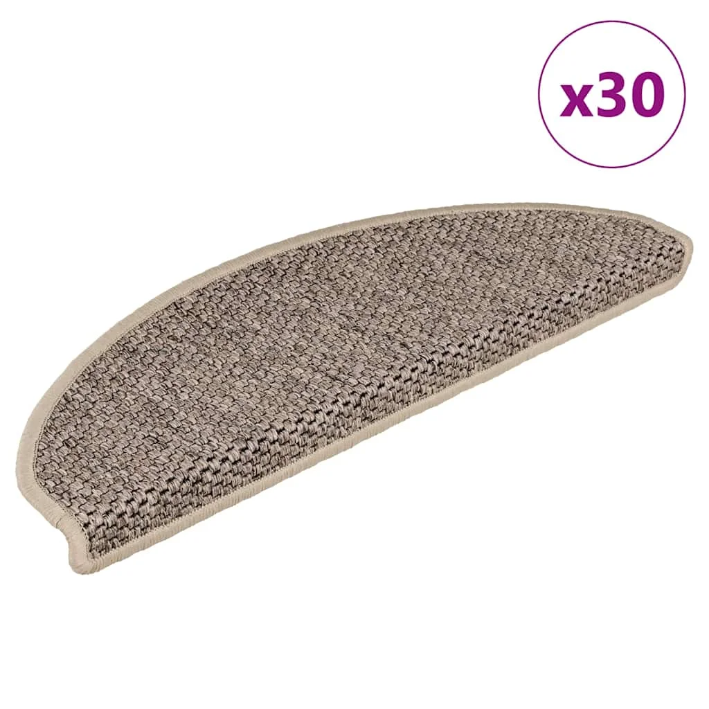 Samolepiace nášľapy na schody vzhľad sisalu 30 ks 65x21x4 cm