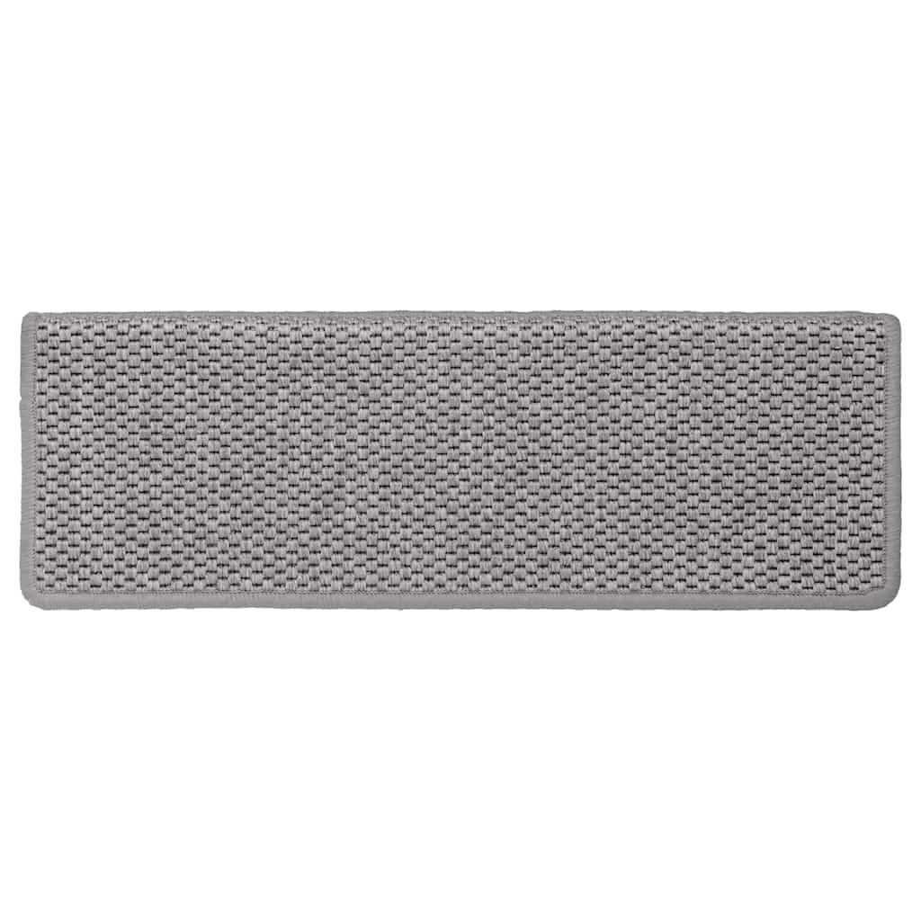Samolepiace nášľapy na schody Sisal 30 ks 65x21x4 cm strieborné