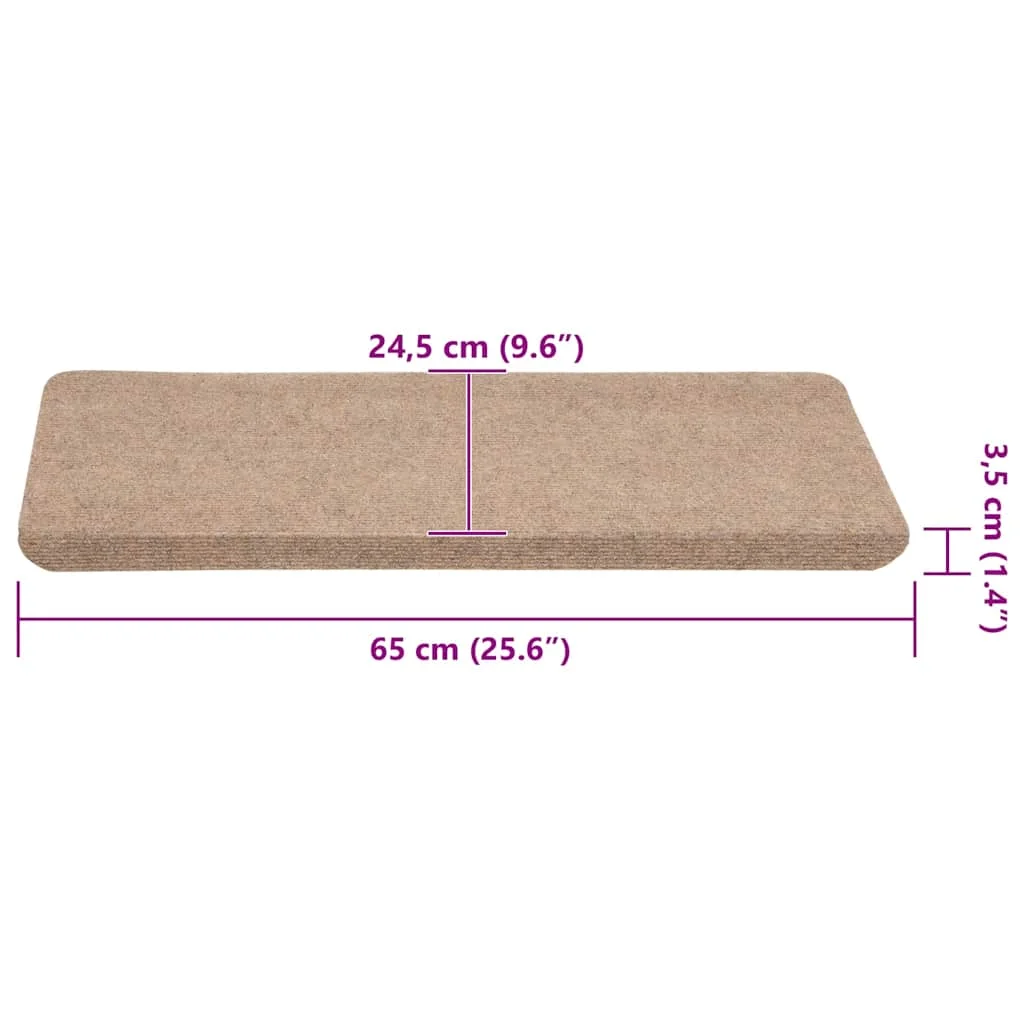Nášľapy na schody samolepiace 30 ks béžové 65x24,5x3,5 cm