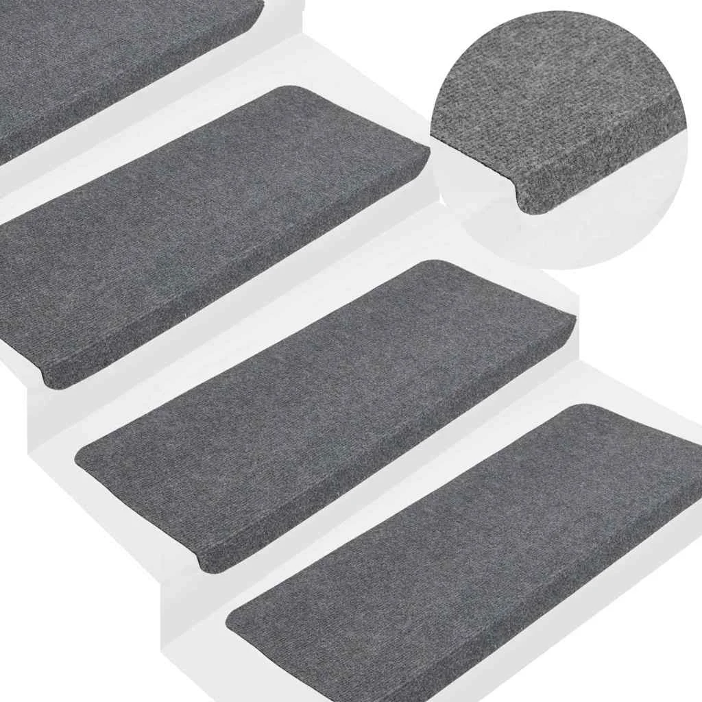Samolepiace nášľapy na schody 30 ks sivé 65x24,5x3,5 cm