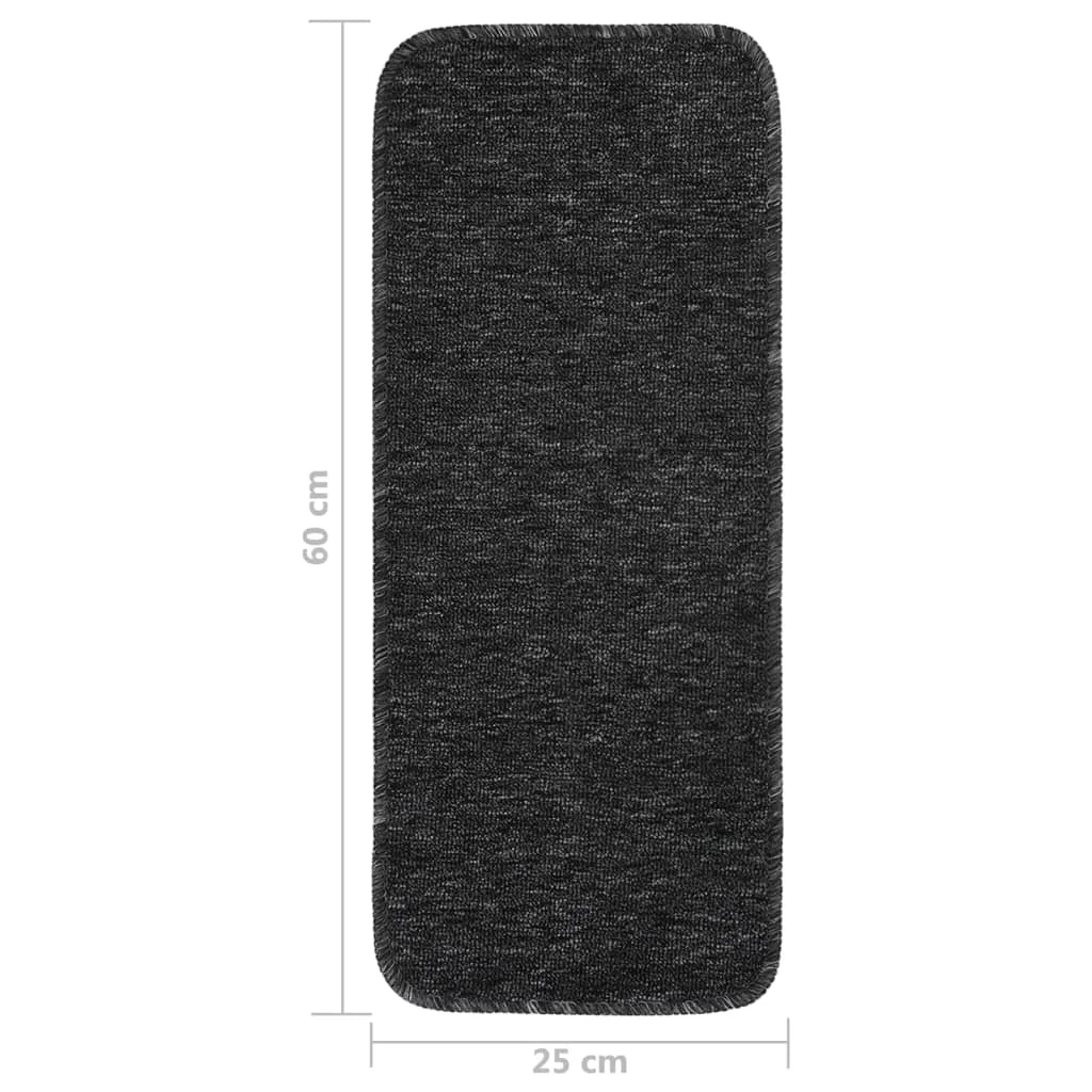 Protišmykové nášľapy na schody 15ks, 60x25cm,antracit, obdĺžnik