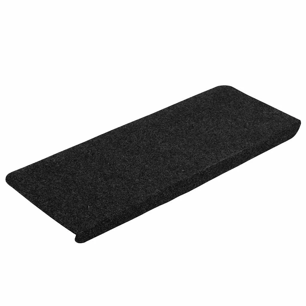 Samolepiace nášľapy na schody 15 ks 65x24,5x3,5 cm čierne