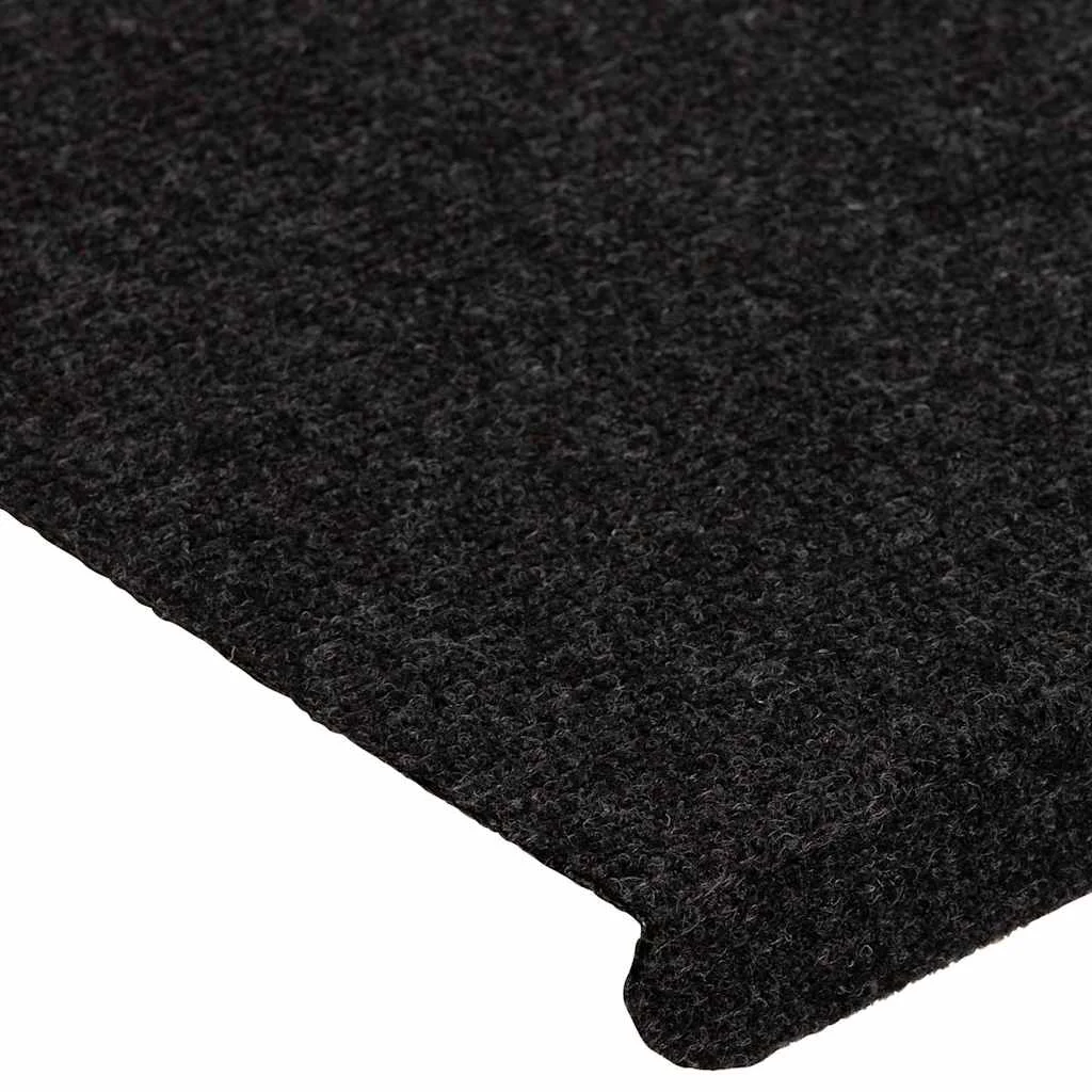 Samolepiace nášľapy na schody 15 ks 65x24,5x3,5 cm čierne