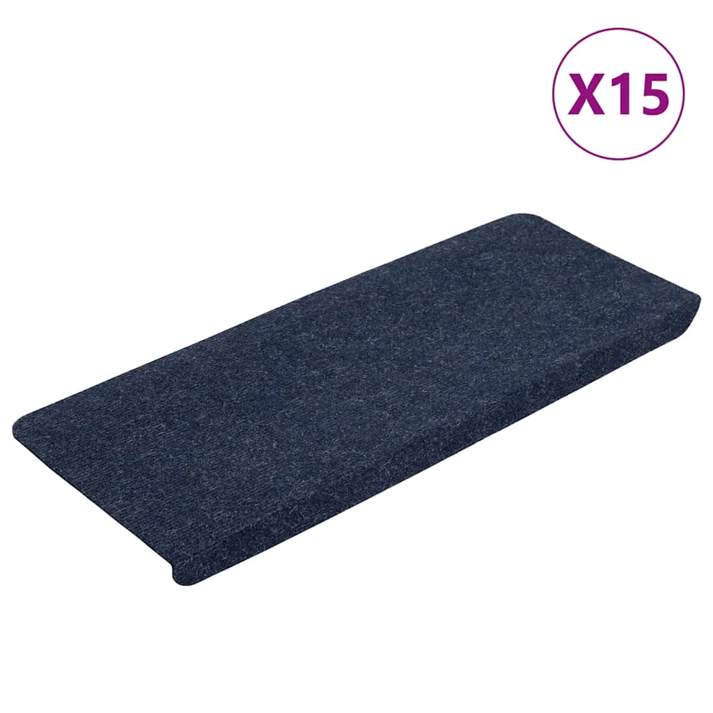 Samolepiace nášľapy na schody 15 ks 65x24,5x3,5 cm modré