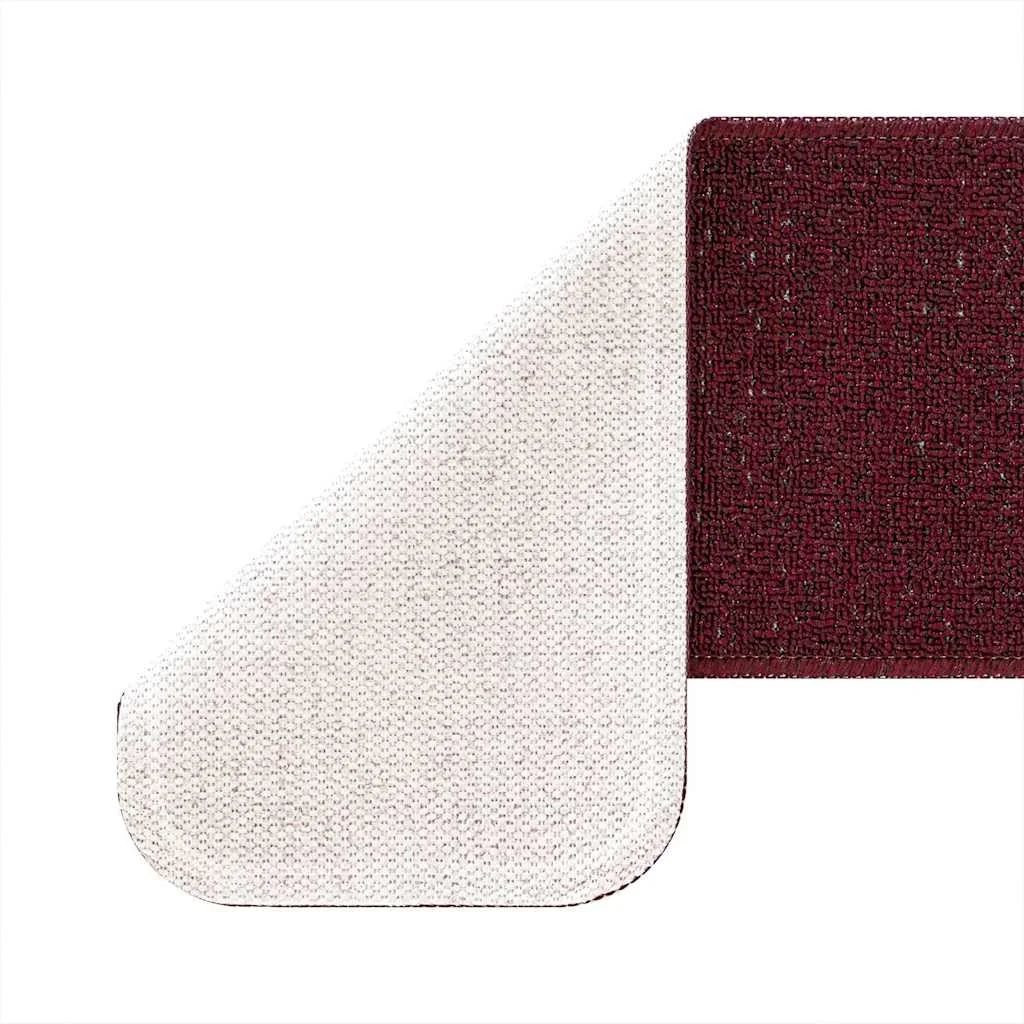 Protišmykové schodové rohože 15 pcs Bordová 75 x 20 cm PP