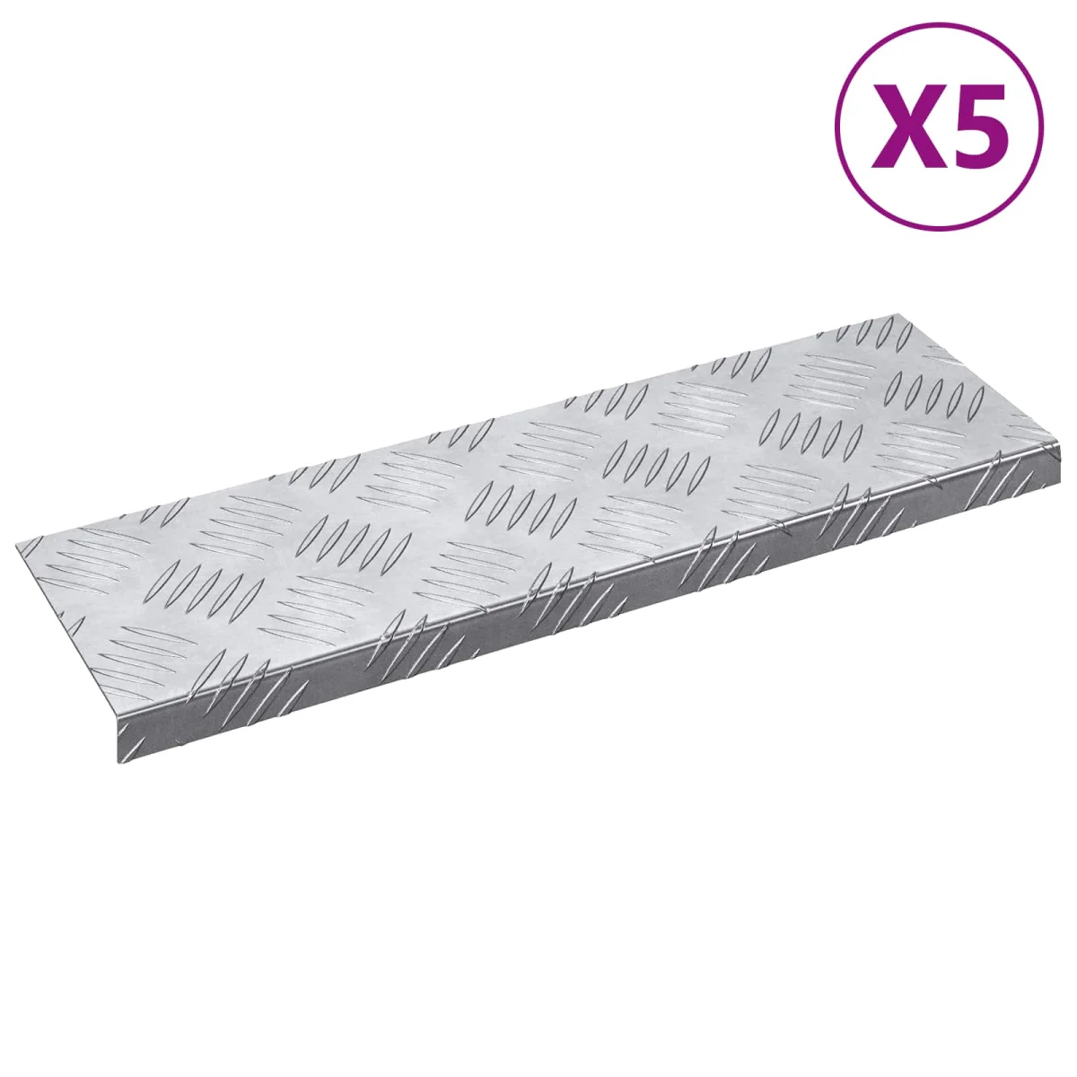 Šachovnicové dosky 5 pcs Strieborná 60 x 18 cm Hliník