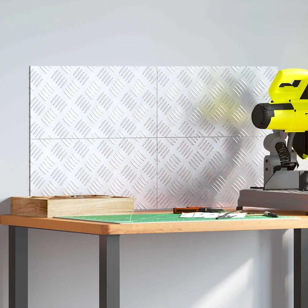 Šachovnicové dosky 4 pcs Strieborná 40 x 20 cm Hliník