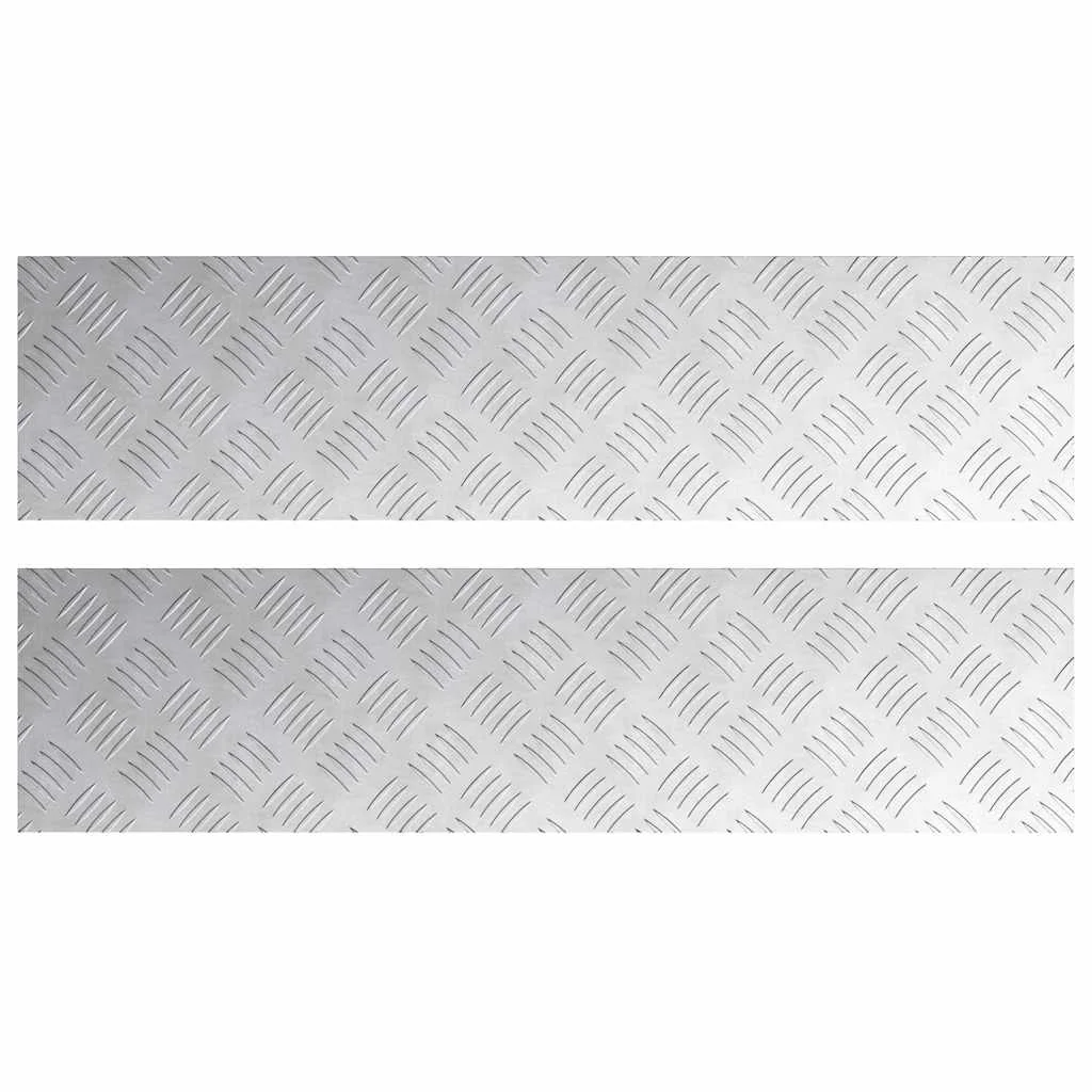 Šachovnicové dosky 2 pcs Strieborná 80 x 20 cm Hliník