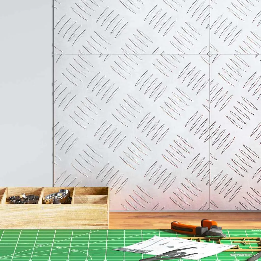 Šachovnicové dosky 4 pcs Strieborná 30 x 30 cm Hliník