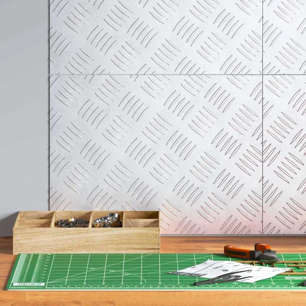 Šachovnicové dosky 4 pcs Strieborná 40 x 30 cm Hliník