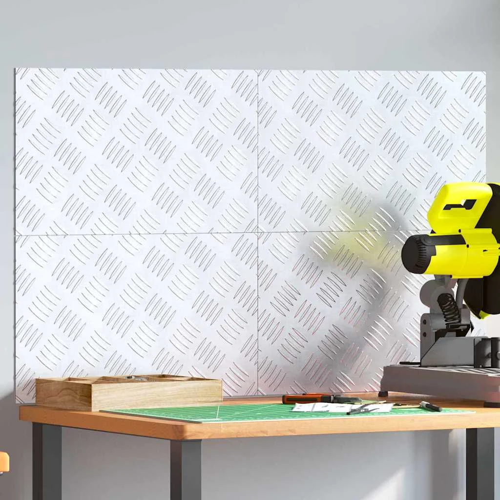 Šachovnicové dosky 4 pcs Strieborná 50 x 30 cm Hliník