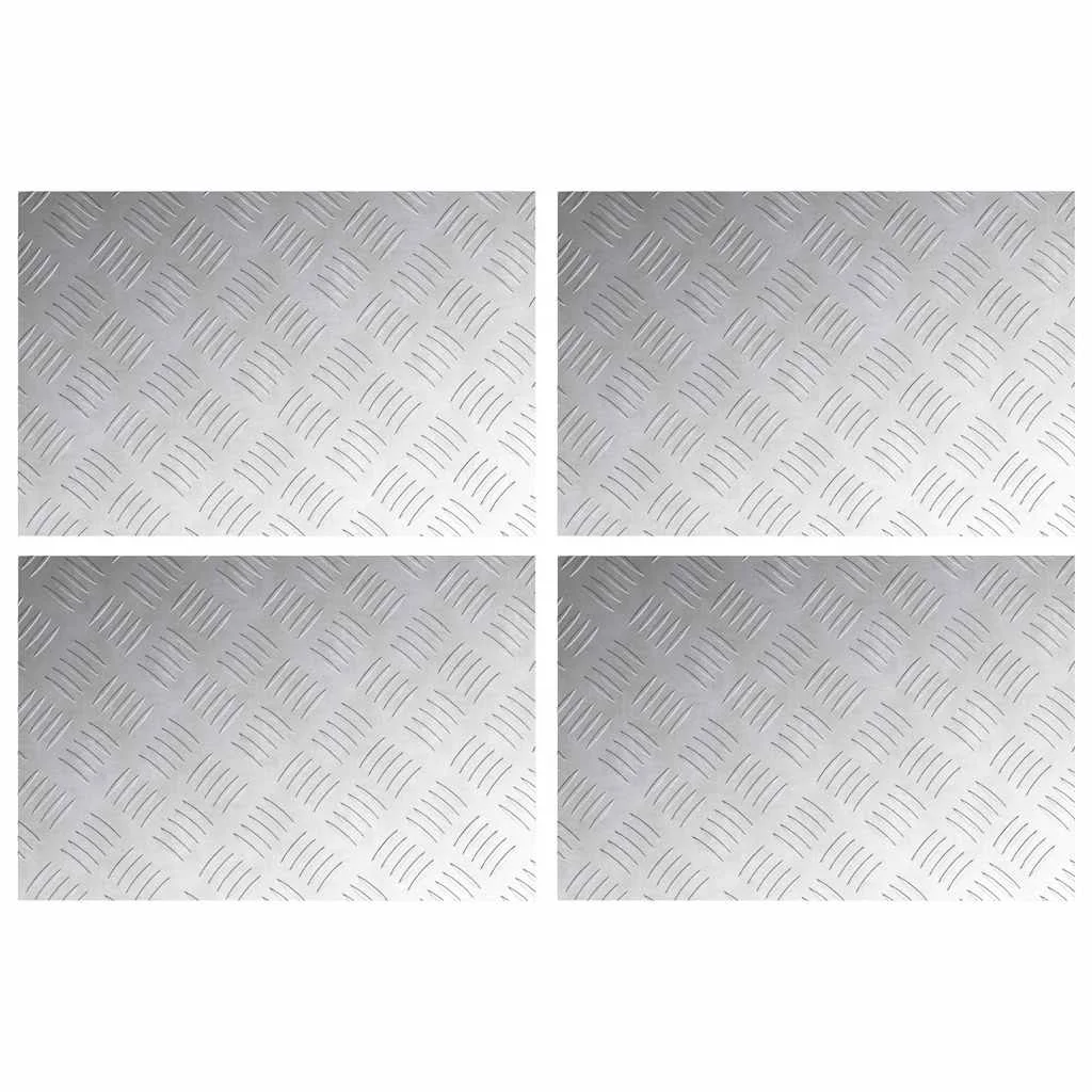 Šachovnicové dosky 4 pcs Strieborná 60 x 40 cm Hliník